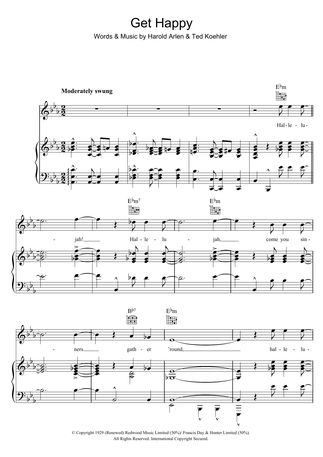 Frank Sinatra Get Happy sheet music notes and chords arranged for Piano, Vocal & Guitar Chords