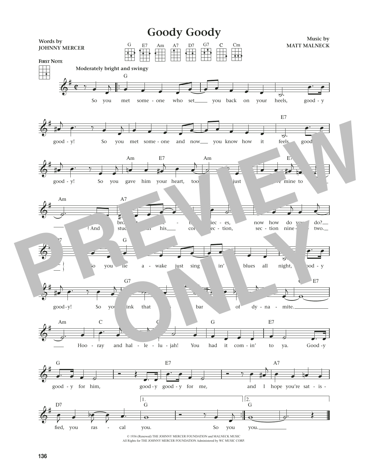 Frank Sinatra Goody Goody (from The Daily Ukulele) (arr. Jim Beloff) sheet music notes and chords. Download Printable PDF.