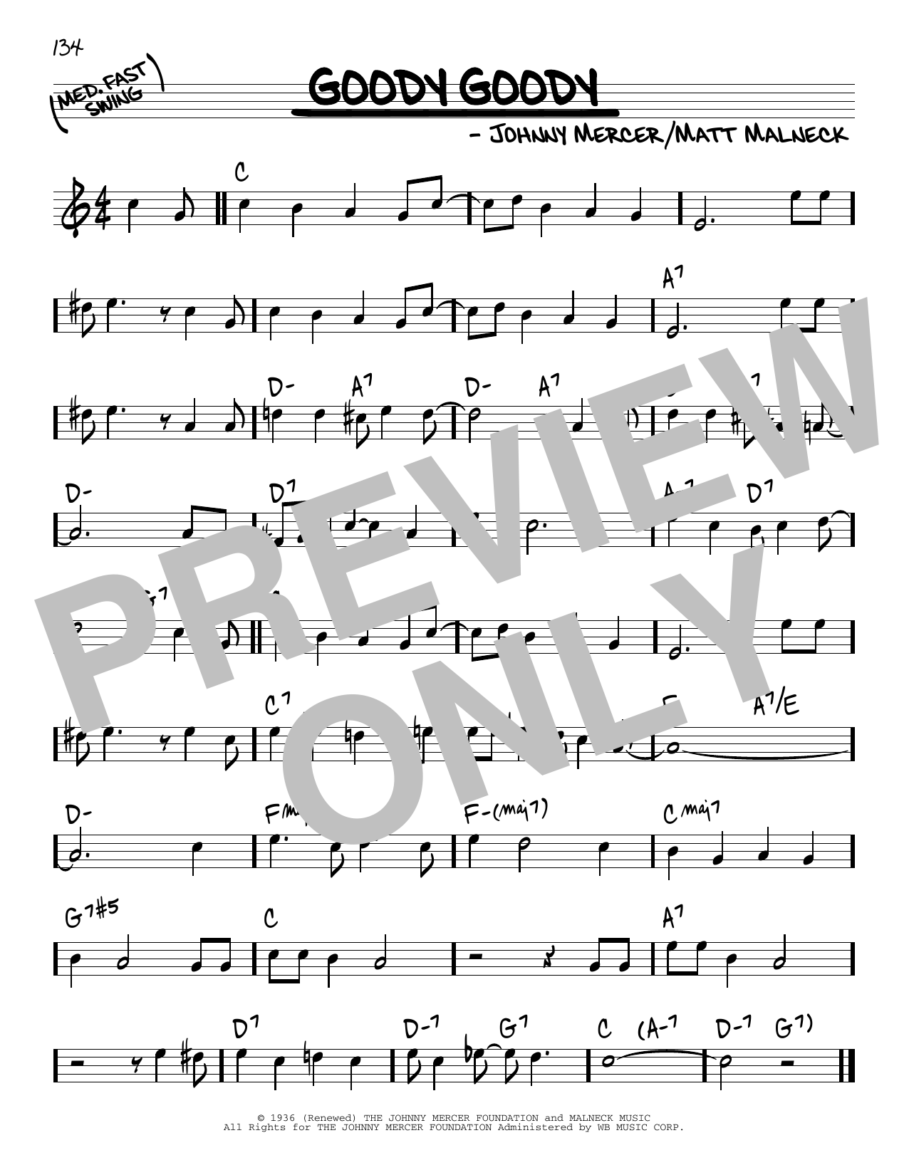 Frank Sinatra Goody Goody sheet music notes and chords. Download Printable PDF.