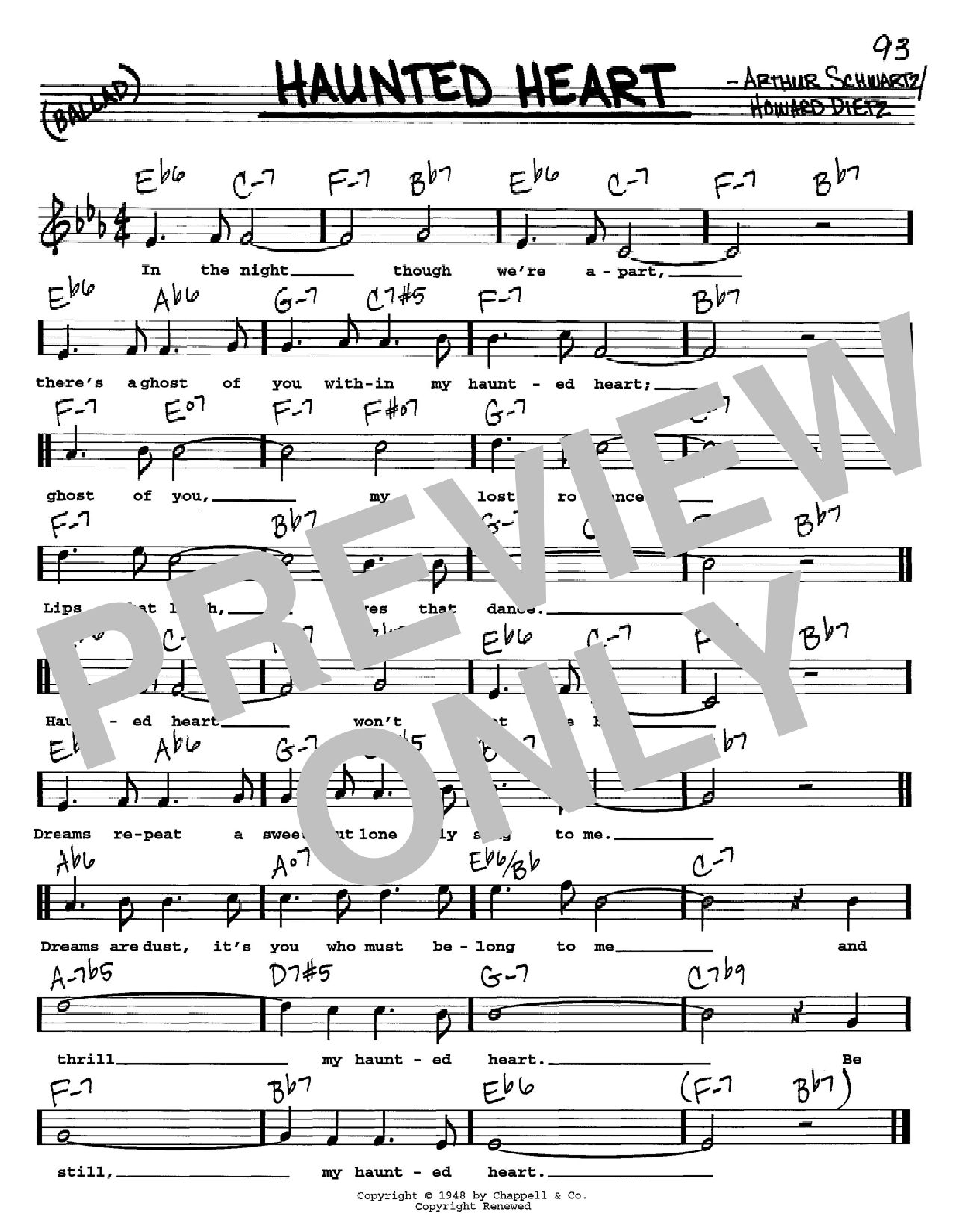 Frank Sinatra Haunted Heart sheet music notes and chords. Download Printable PDF.