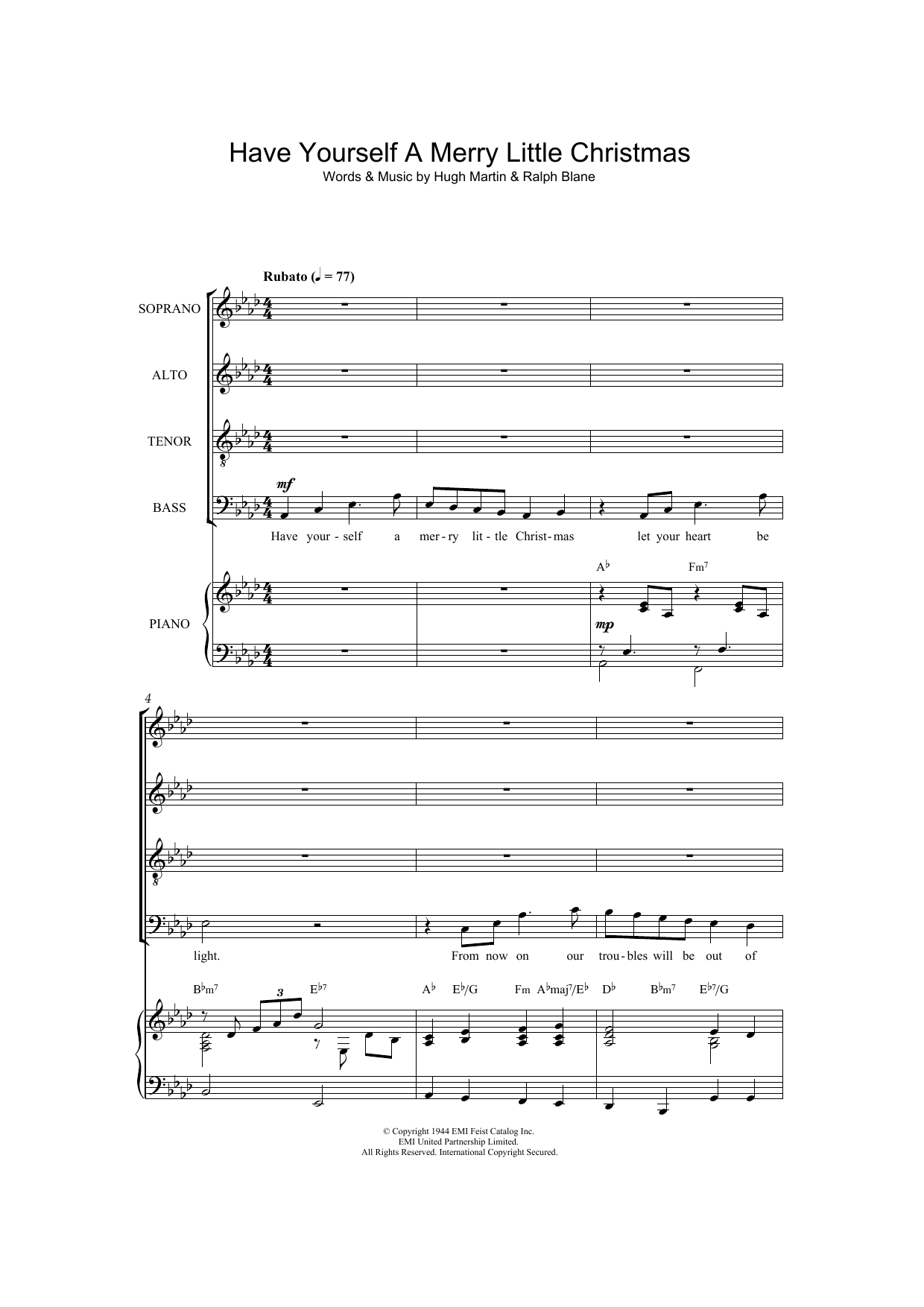 Frank Sinatra Have Yourself A Merry Little Christmas (arr. Thomas Lydon) sheet music notes and chords. Download Printable PDF.