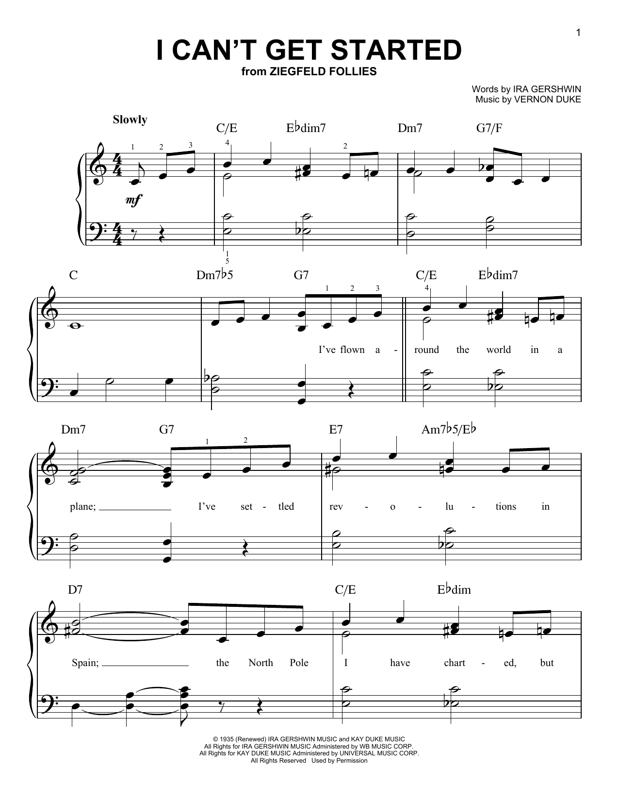 Frank Sinatra I Can't Get Started With You sheet music notes and chords. Download Printable PDF.