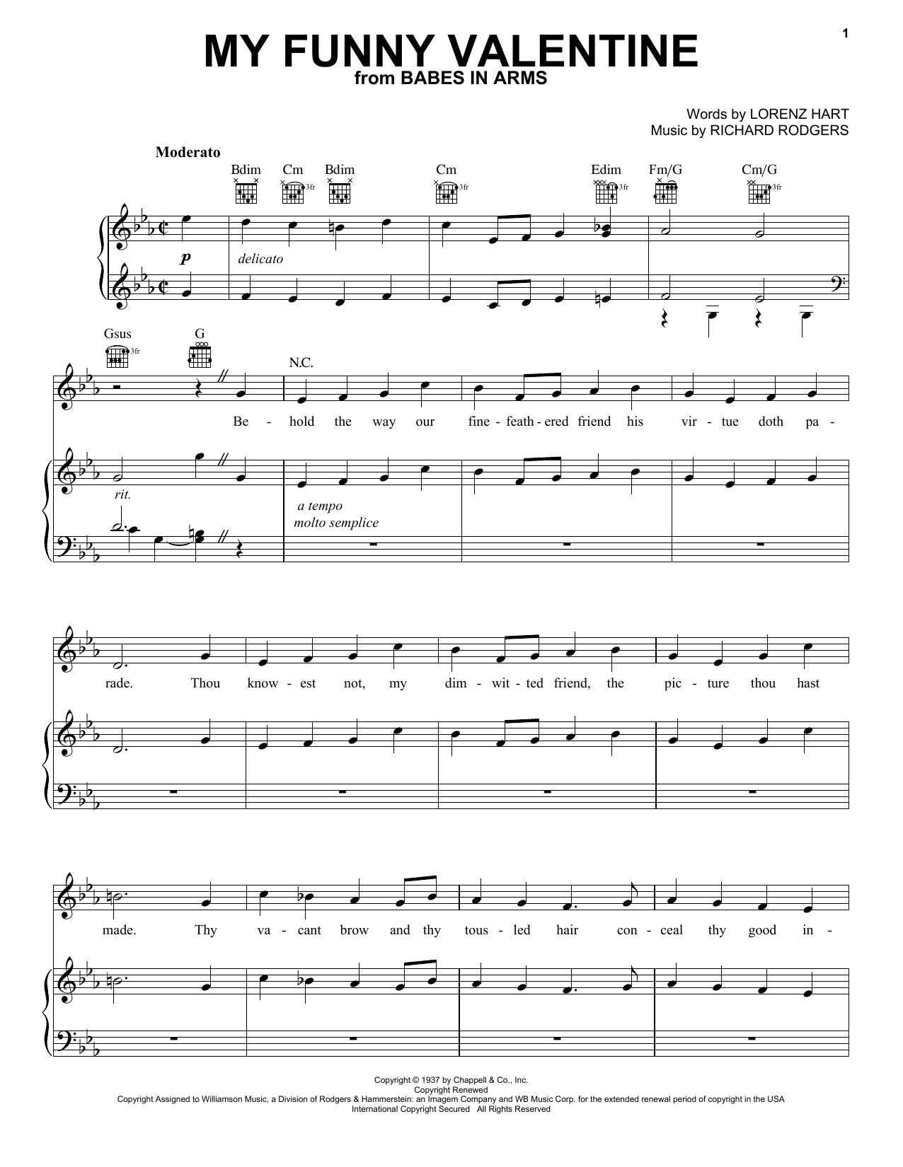 Frank Sinatra My Funny Valentine sheet music notes and chords. Download Printable PDF.