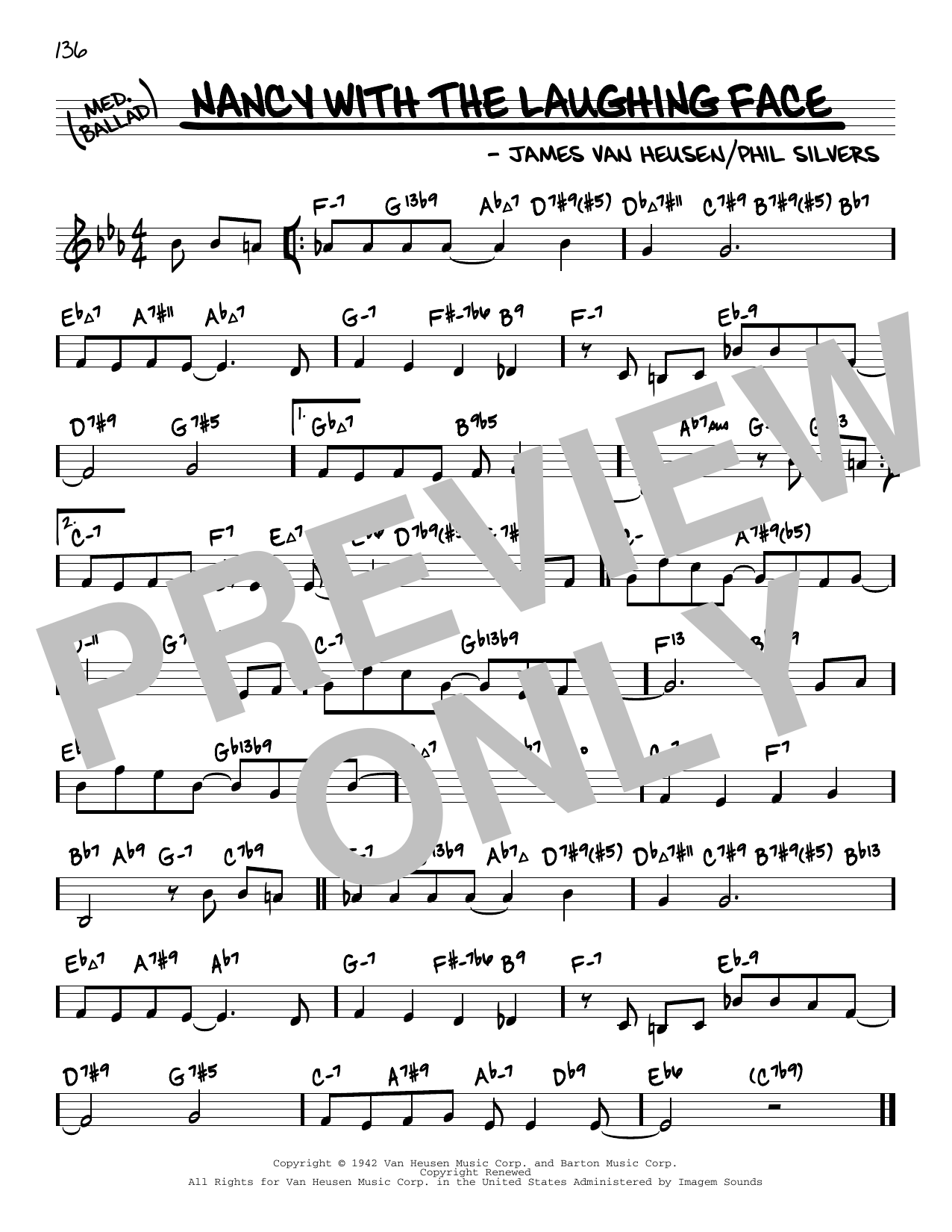 Frank Sinatra Nancy With The Laughing Face (arr. David Hazeltine) sheet music notes and chords. Download Printable PDF.