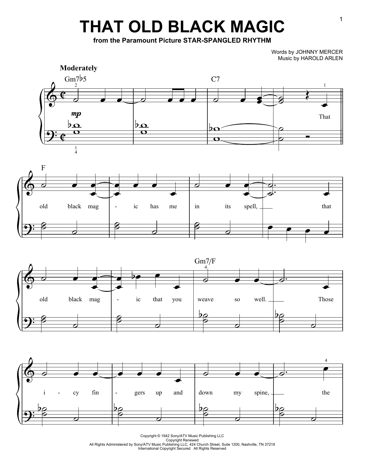 Frank Sinatra That Old Black Magic sheet music notes and chords. Download Printable PDF.