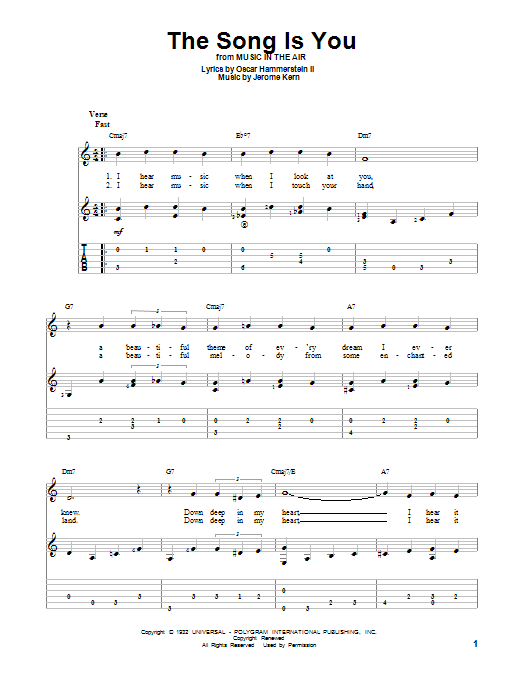 Frank Sinatra The Song Is You sheet music notes and chords. Download Printable PDF.