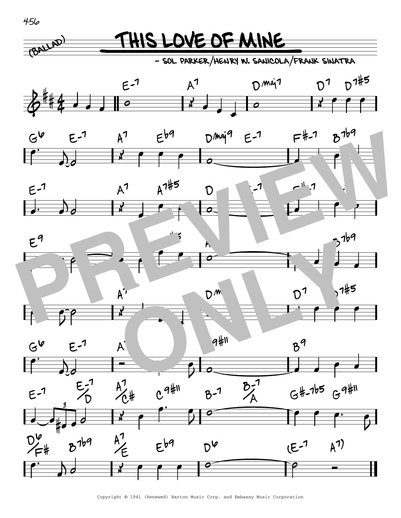 Frank Sinatra This Love Of Mine sheet music notes and chords. Download Printable PDF.