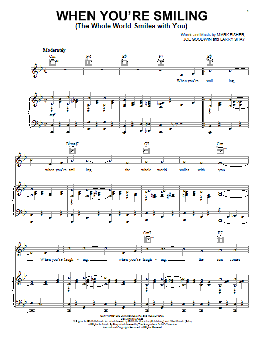 Frank Sinatra When You're Smiling (The Whole World Smiles With You) sheet music notes and chords. Download Printable PDF.