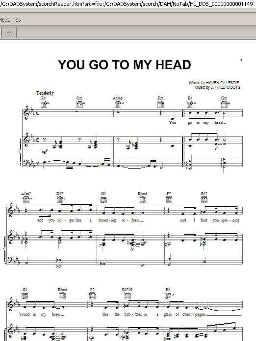 Frank Sinatra You Go To My Head sheet music notes and chords. Download Printable PDF.