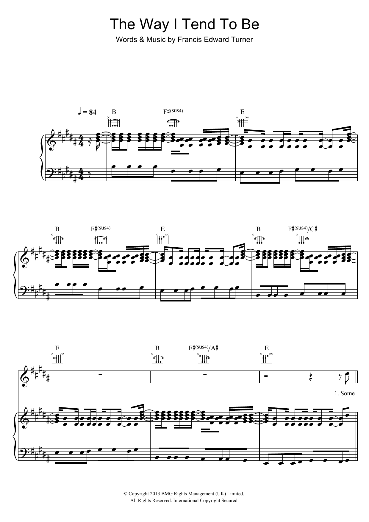 Frank Turner The Way I Tend To Be sheet music notes and chords. Download Printable PDF.