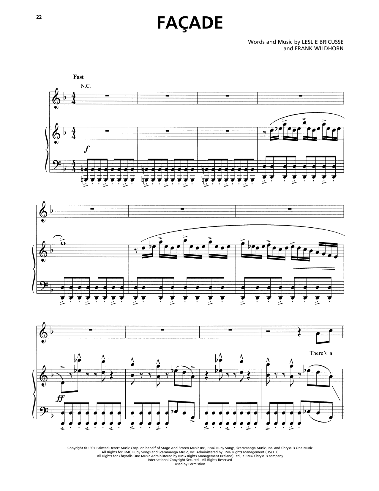 Frank Wildhorn & Leslie Bricusse Facade (from Jekyll & Hyde) sheet music notes and chords. Download Printable PDF.