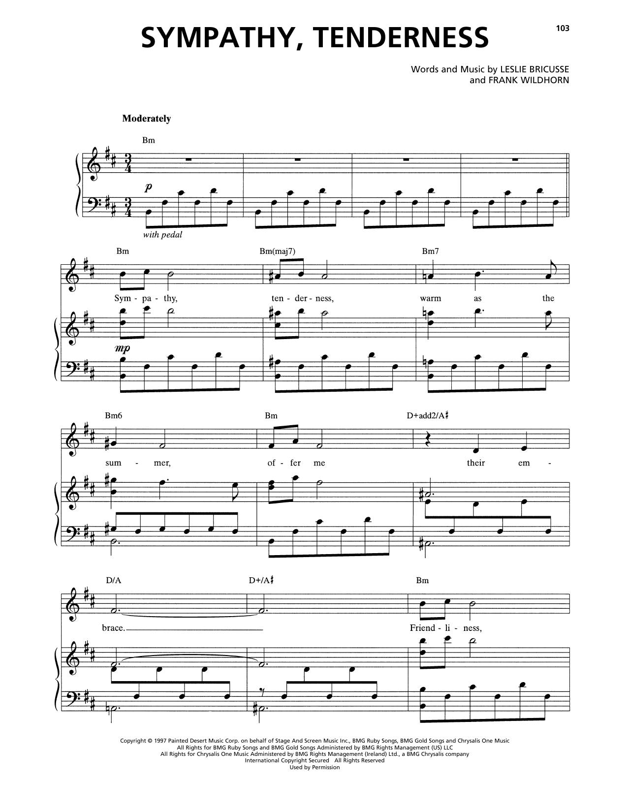 Frank Wildhorn & Leslie Bricusse Sympathy, Tenderness (from Jekyll & Hyde) sheet music notes and chords. Download Printable PDF.