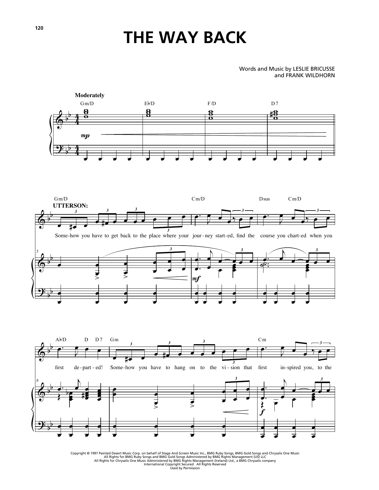 Frank Wildhorn & Leslie Bricusse The Way Back (from Jekyll & Hyde) sheet music notes and chords. Download Printable PDF.