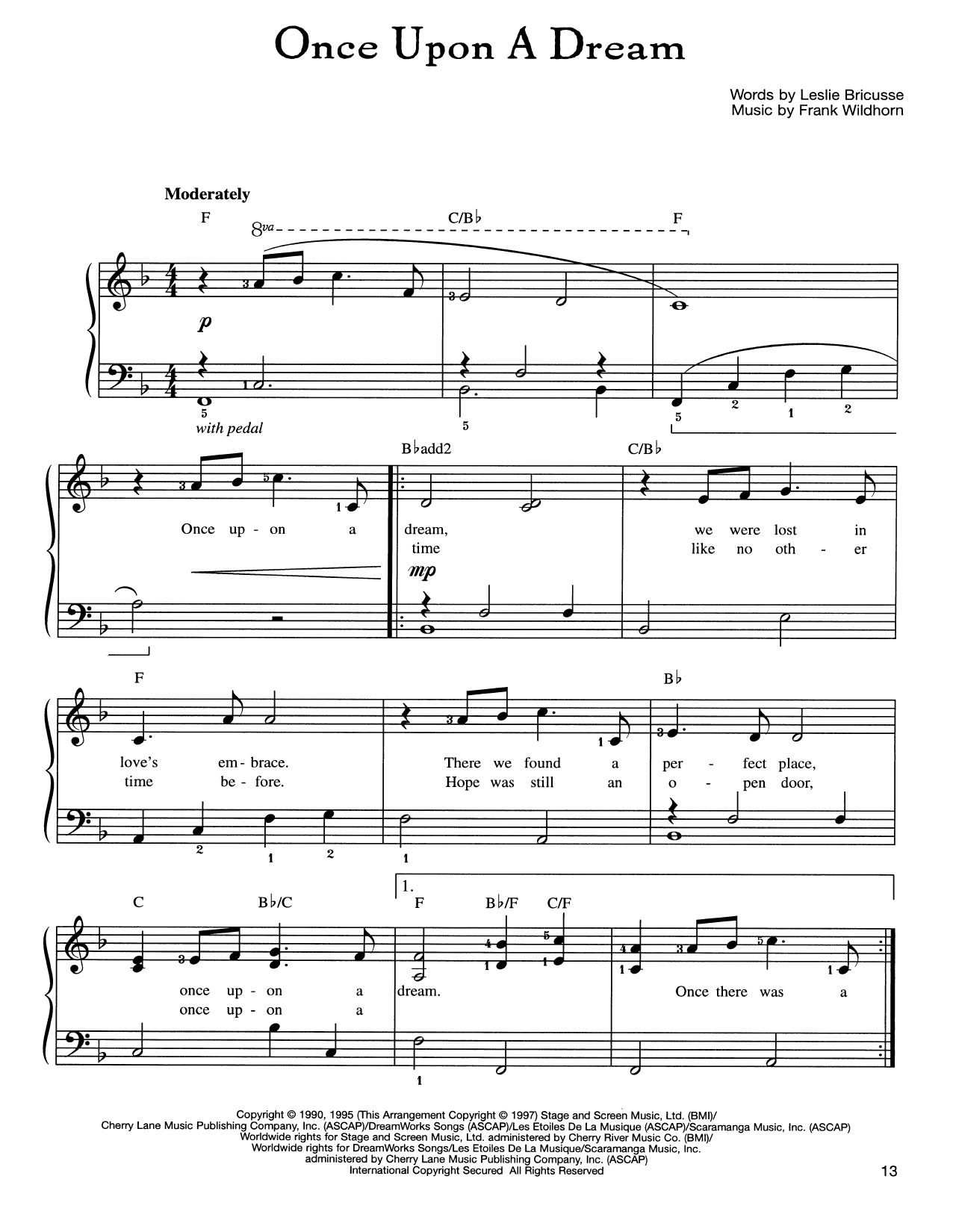 Frank Wildhorn Once Upon A Dream sheet music notes and chords. Download Printable PDF.