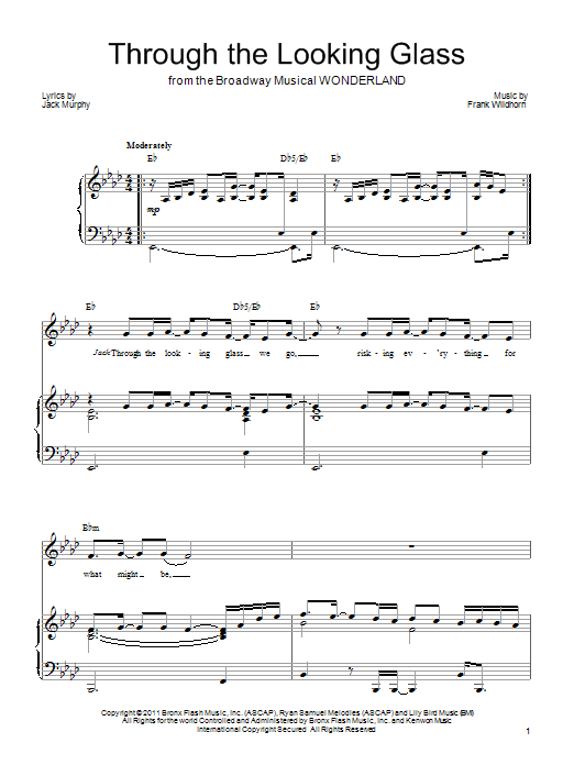 Frank Wildhorn Through The Looking Glass sheet music notes and chords. Download Printable PDF.