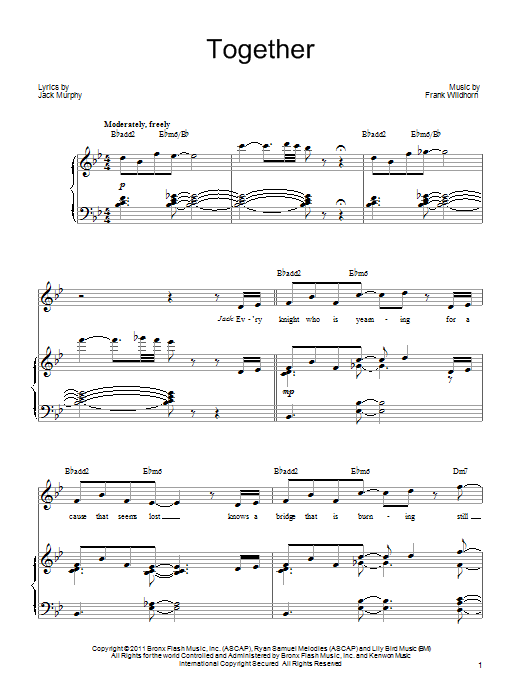 Frank Wildhorn Together sheet music notes and chords. Download Printable PDF.