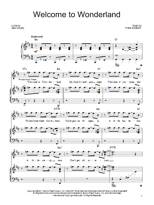 Frank Wildhorn Welcome To Wonderland sheet music notes and chords. Download Printable PDF.