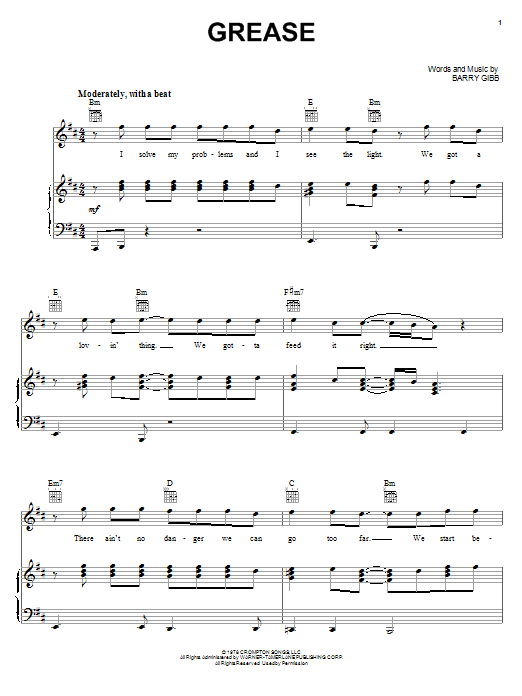 Frankie Valli Grease sheet music notes and chords. Download Printable PDF.