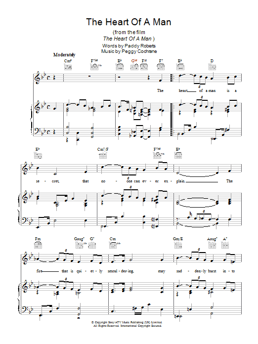 Learn to play Frankie Vaughan The Heart Of A Man sheet music for Piano, Vocal & Guitar Chords in minutes. Price: 7.8900$ Frankie Vaughan The Heart Of A Man sheet music notes and chords arranged for Piano, Vocal & Guitar Chords