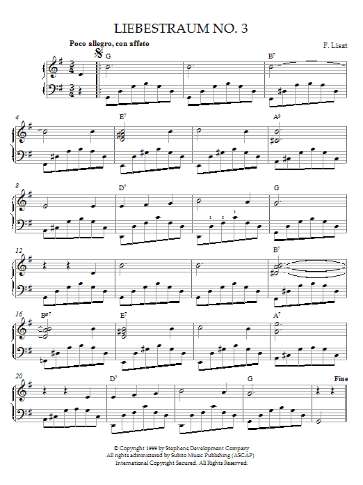 Franz Liszt Liebestraum No.3 (Dream Of Love) sheet music notes and chords. Download Printable PDF.