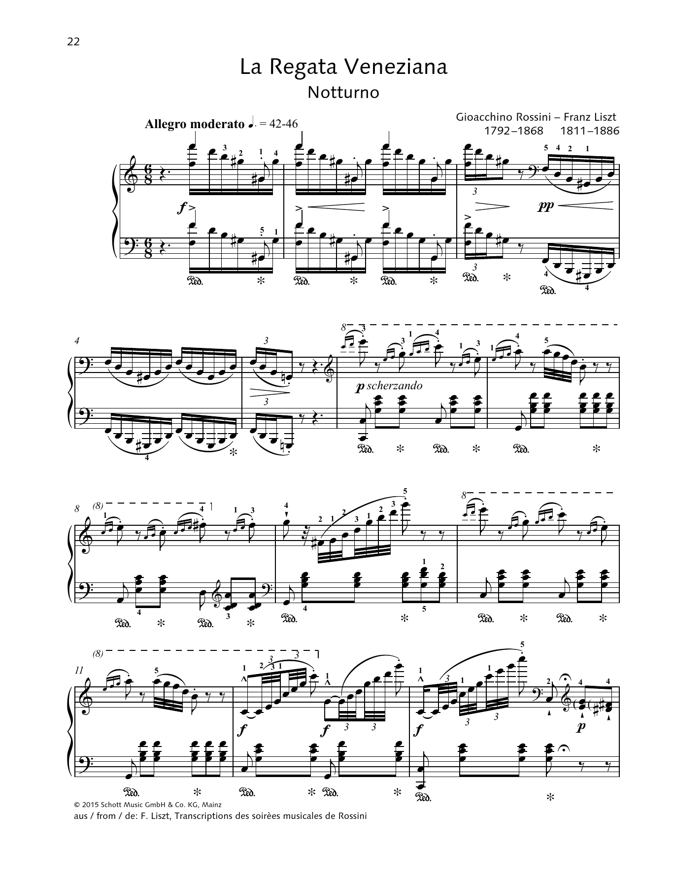 Learn to play Franz Liszt; Giacchino Rossini La regata veneziana sheet music for Piano Solo in minutes. Price: 6.9900$ Franz Liszt; Giacchino Rossini La regata veneziana sheet music notes and chords arranged for Piano Solo
