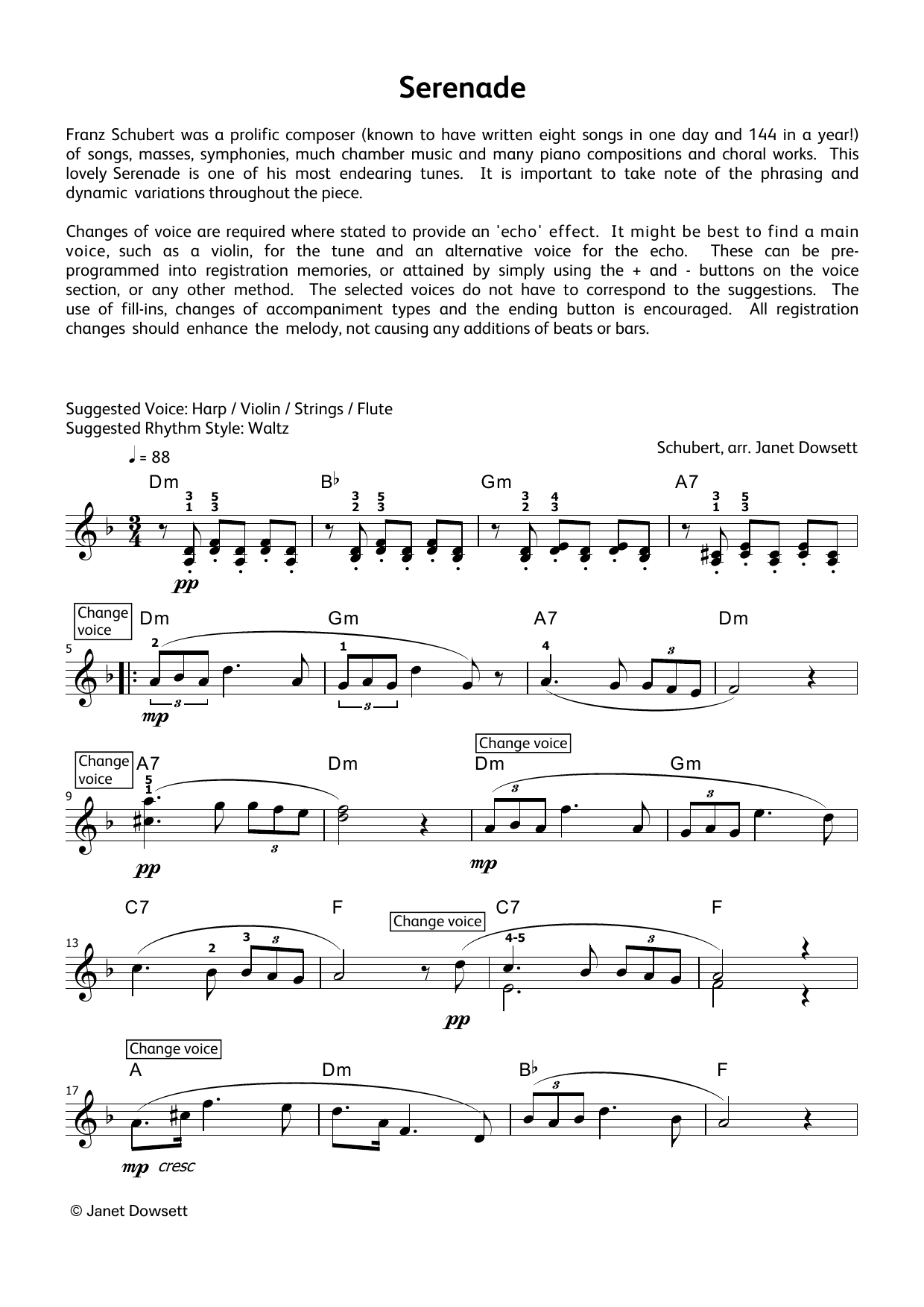 Franz Schubert Serenade (LCME Electronic Keyboard Grade 3 List B & C) sheet music notes and chords. Download Printable PDF.