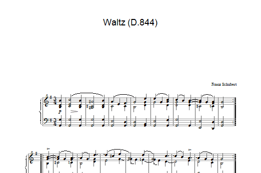 Franz Schubert Waltz In G Major, D.844 sheet music notes and chords arranged for Piano Solo