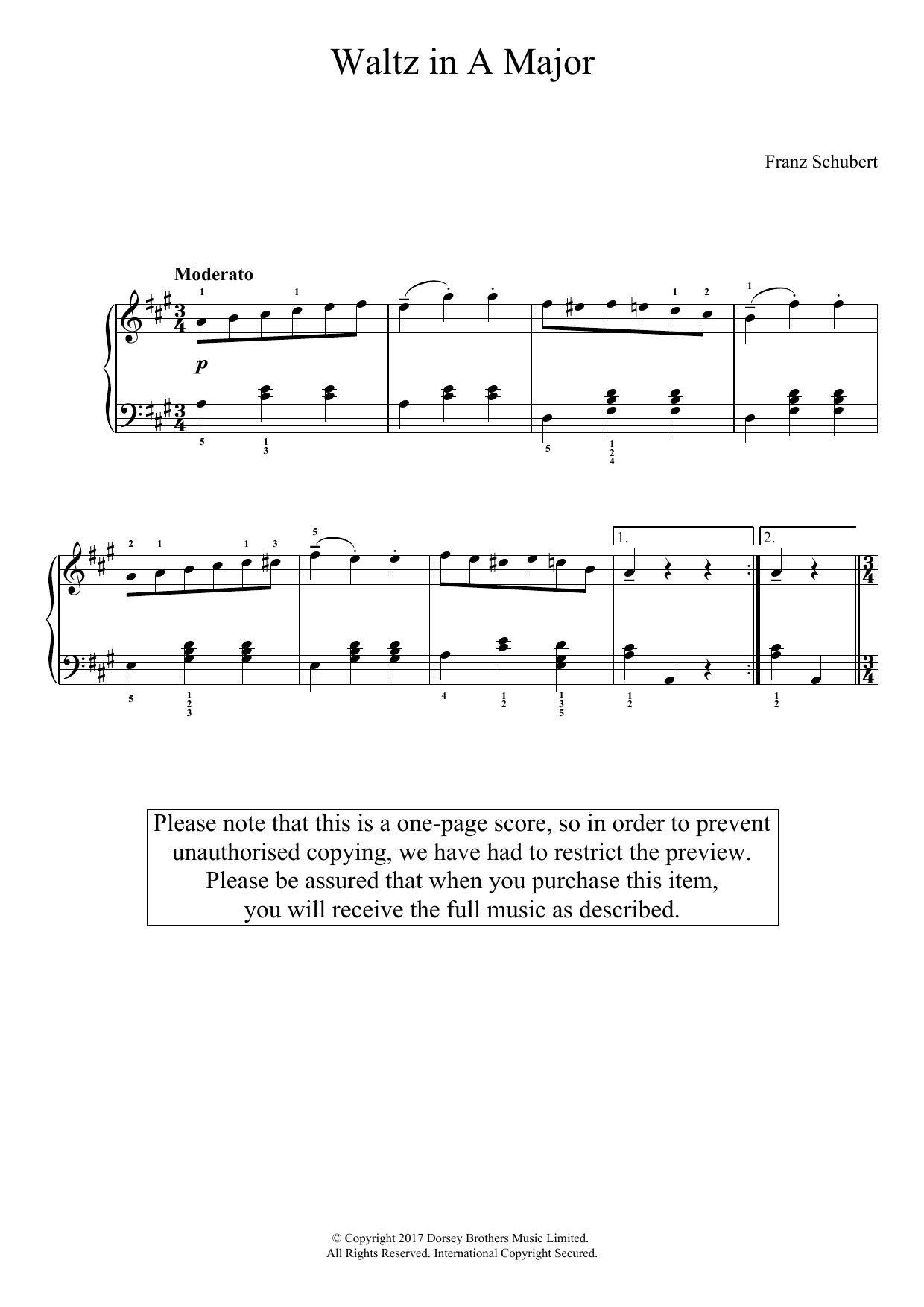 Learn to play Franz Schubert Waltz In A Major sheet music for Easy Piano in minutes. Price: 6.9900$ Franz Schubert Waltz In A Major sheet music notes and chords arranged for Easy Piano