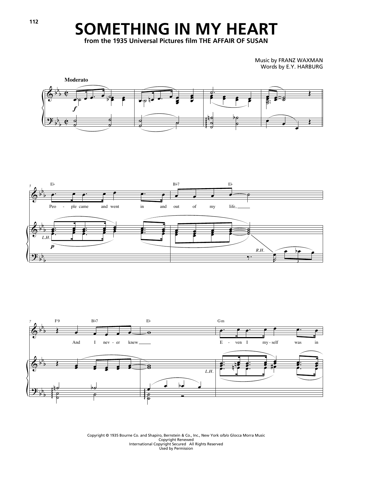 Learn to play Franz Waxman Something In My Heart sheet music for Piano, Vocal & Guitar Chords (Right-Hand Melody) in minutes. Price: 7.8900$ Franz Waxman Something In My Heart sheet music notes and chords arranged for Piano, Vocal & Guitar Chords (Right-Hand Melody)