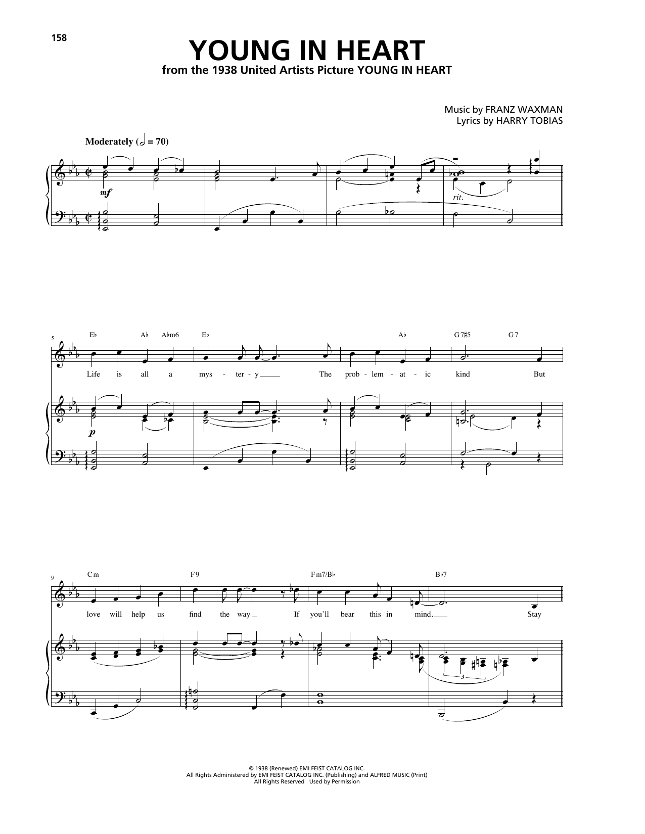 Learn to play Franz Waxman Young In Heart sheet music for Piano, Vocal & Guitar Chords (Right-Hand Melody) in minutes. Price: 7.8900$ Franz Waxman Young In Heart sheet music notes and chords arranged for Piano, Vocal & Guitar Chords (Right-Hand Melody)