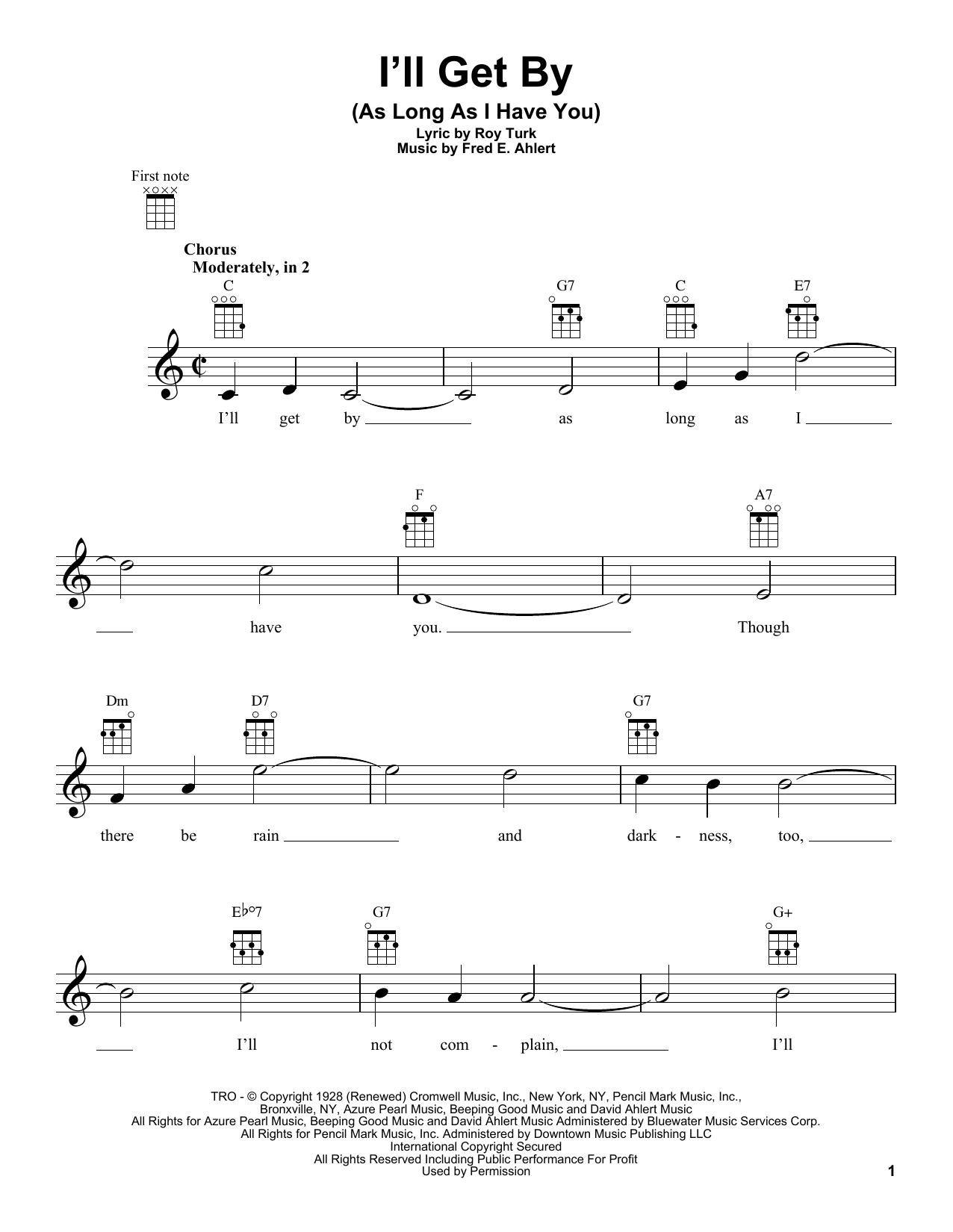Learn to play Fred E. Ahlert I'll Get By (As Long As I Have You) sheet music for Easy Piano in minutes. Price: 6.9900$ Fred E. Ahlert I'll Get By (As Long As I Have You) sheet music notes and chords arranged for Easy Piano