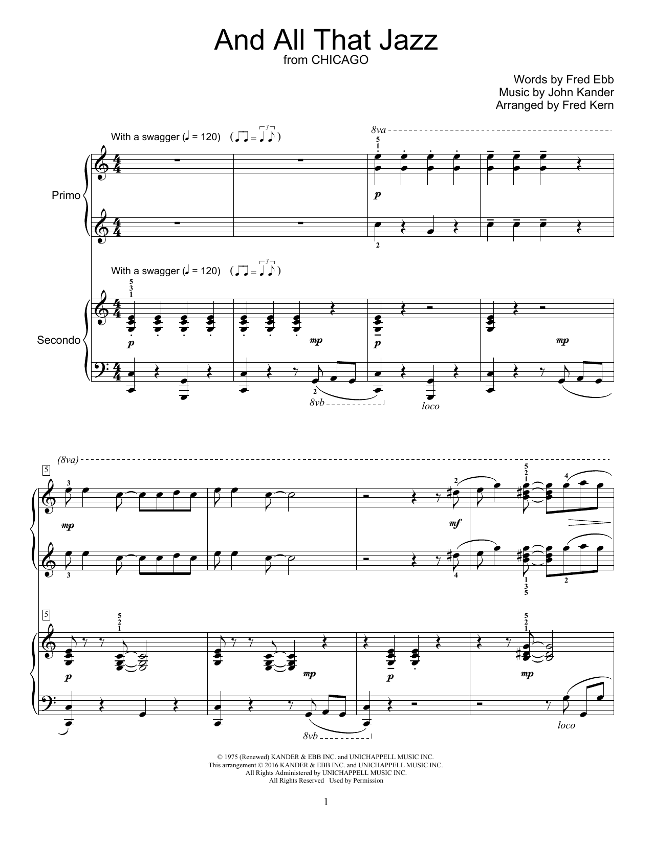 Fred Kern And All That Jazz sheet music notes and chords. Download Printable PDF.