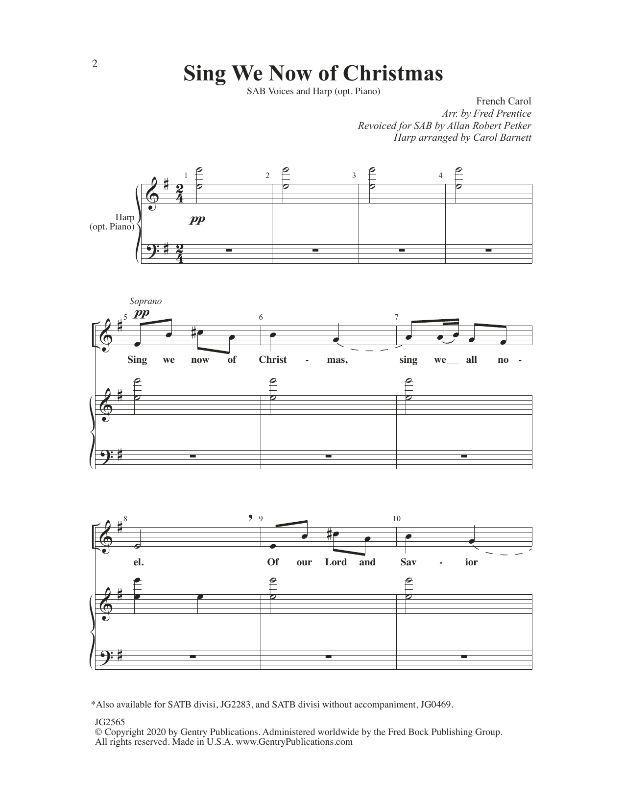 Learn to play Fred Prentice, Carol Barnett & Allan Petker Sing We Now Of Christmas sheet music for SAB Choir in minutes. Price: 4.7900$ Fred Prentice, Carol Barnett & Allan Petker Sing We Now Of Christmas sheet music notes and chords arranged for SAB Choir