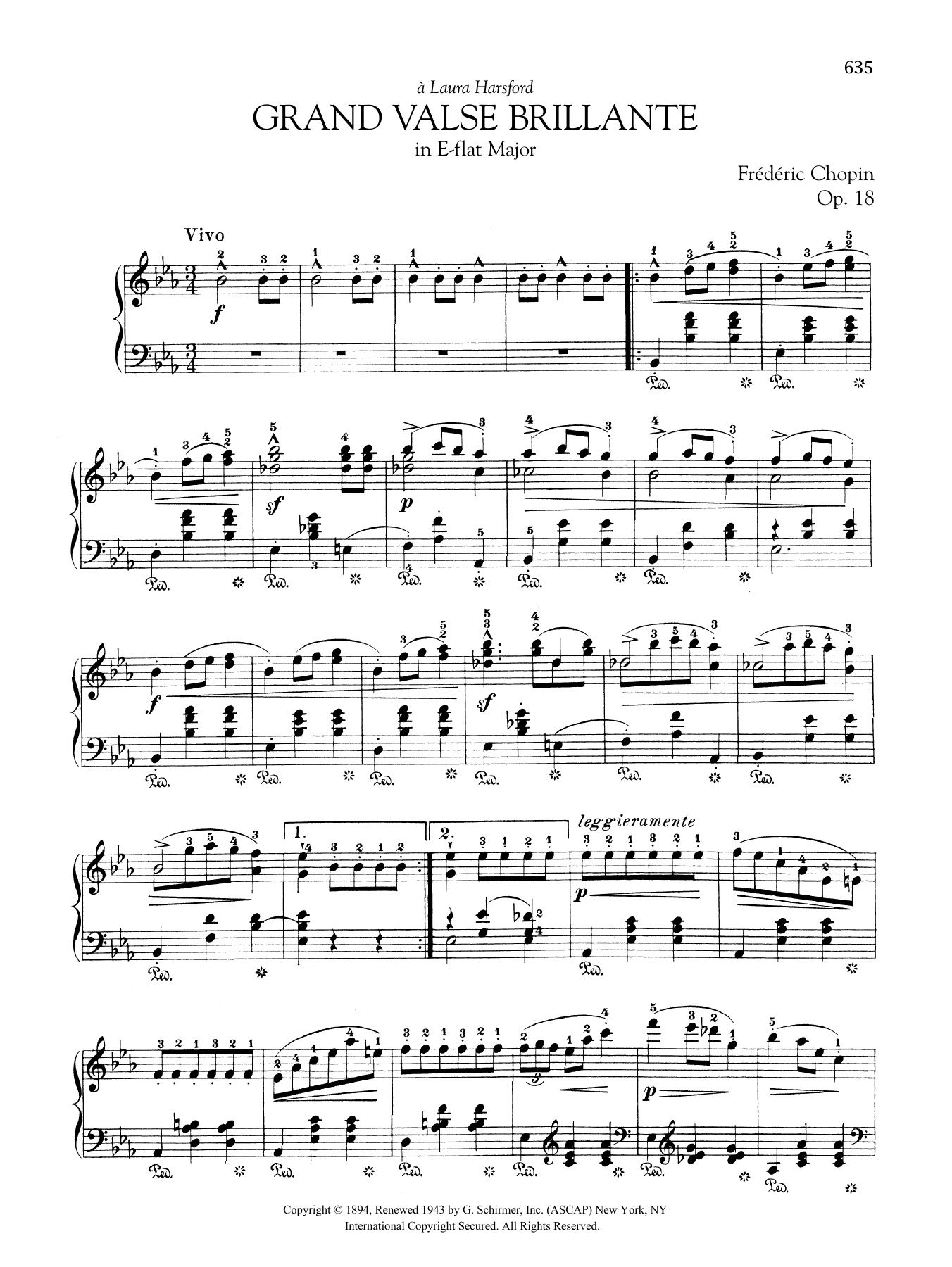 Frederic Chopin Grand valse brillante in E-flat Major, Op. 18 sheet music notes and chords. Download Printable PDF.