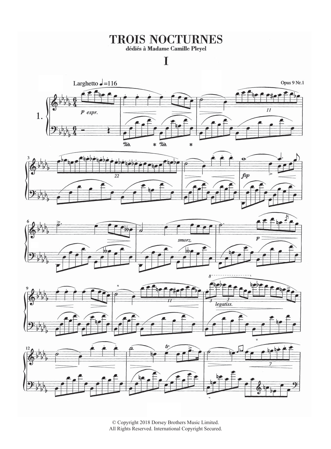 Frederic Chopin Nocturne in B Flat Minor, Op. 9, No. 1 sheet music notes and chords. Download Printable PDF.