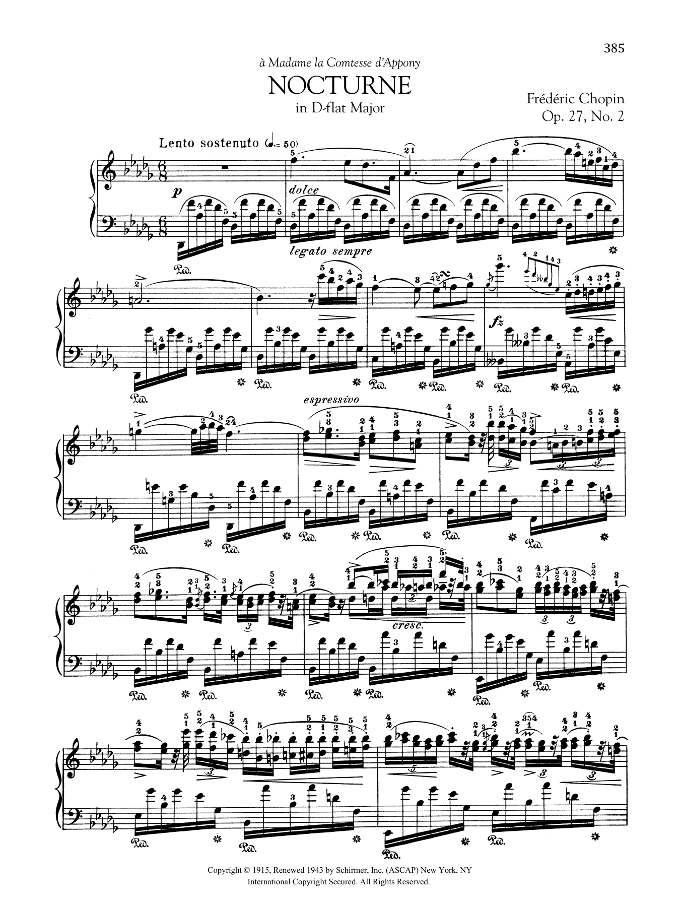 Learn to play Frederic Chopin Nocturne in D-flat Major, Op. 27, No. 2 sheet music for Piano Solo in minutes. Price: 7.8900$ Frederic Chopin Nocturne in D-flat Major, Op. 27, No. 2 sheet music notes and chords arranged for Piano Solo