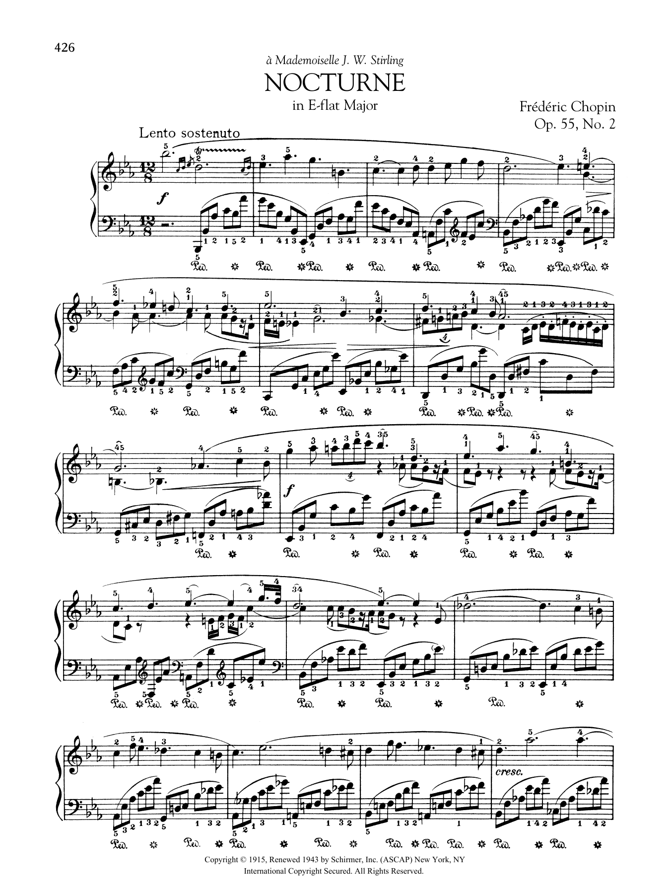 Frederic Chopin Nocturne in E-flat Major, Op. 55, No. 2 sheet music notes and chords. Download Printable PDF.