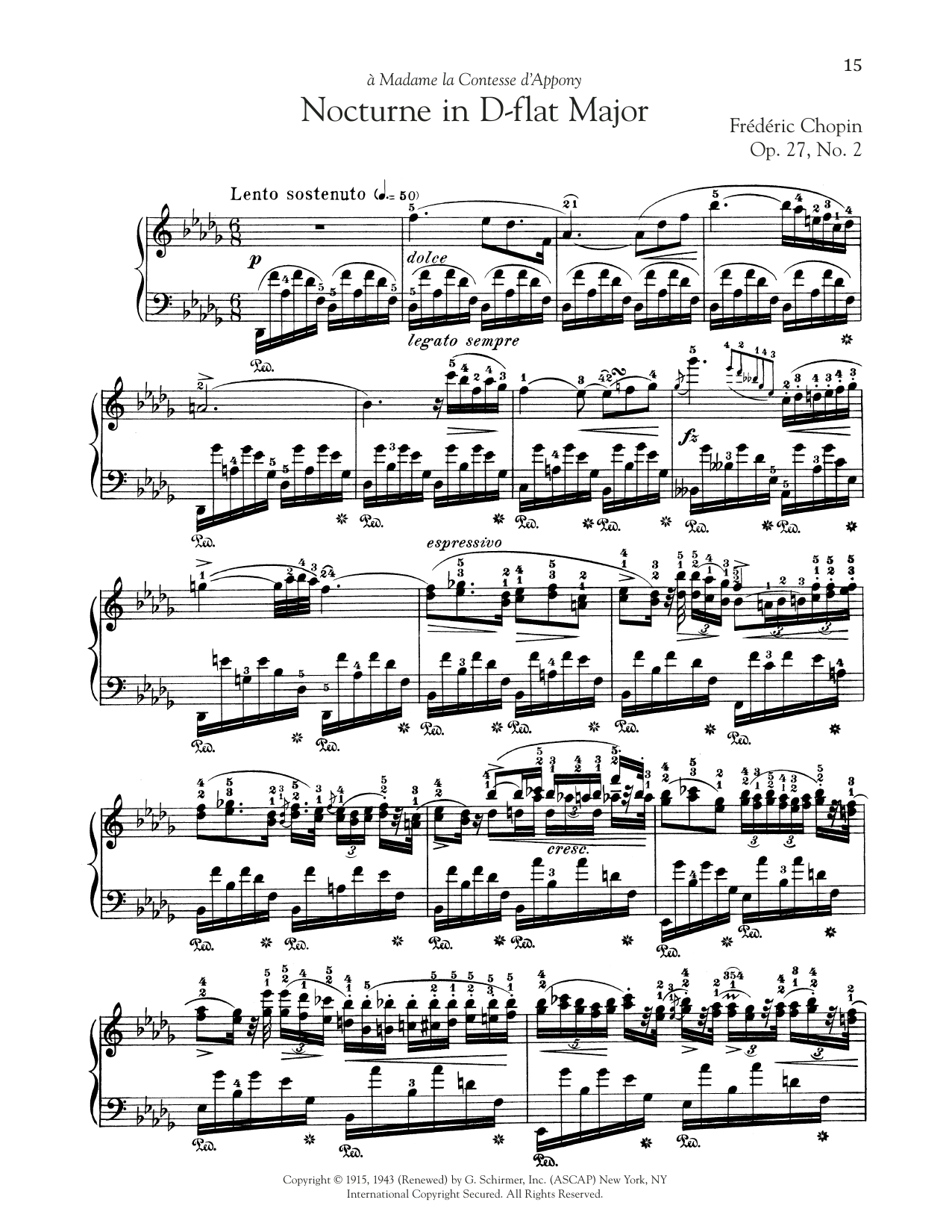 Learn to play Frederic Chopin Nocturne, Op. 27, No. 2 sheet music for Piano Solo in minutes. Price: 6.9900$ Frederic Chopin Nocturne, Op. 27, No. 2 sheet music notes and chords arranged for Piano Solo