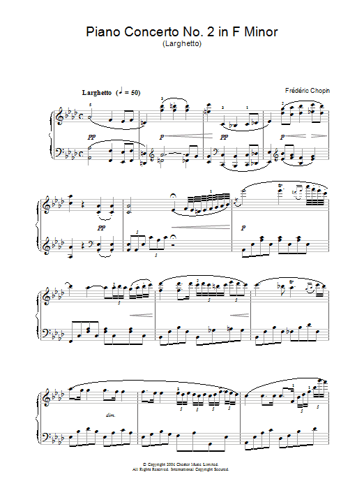 Frederic Chopin Piano Concerto No.2 In F Minor sheet music notes and chords. Download Printable PDF.