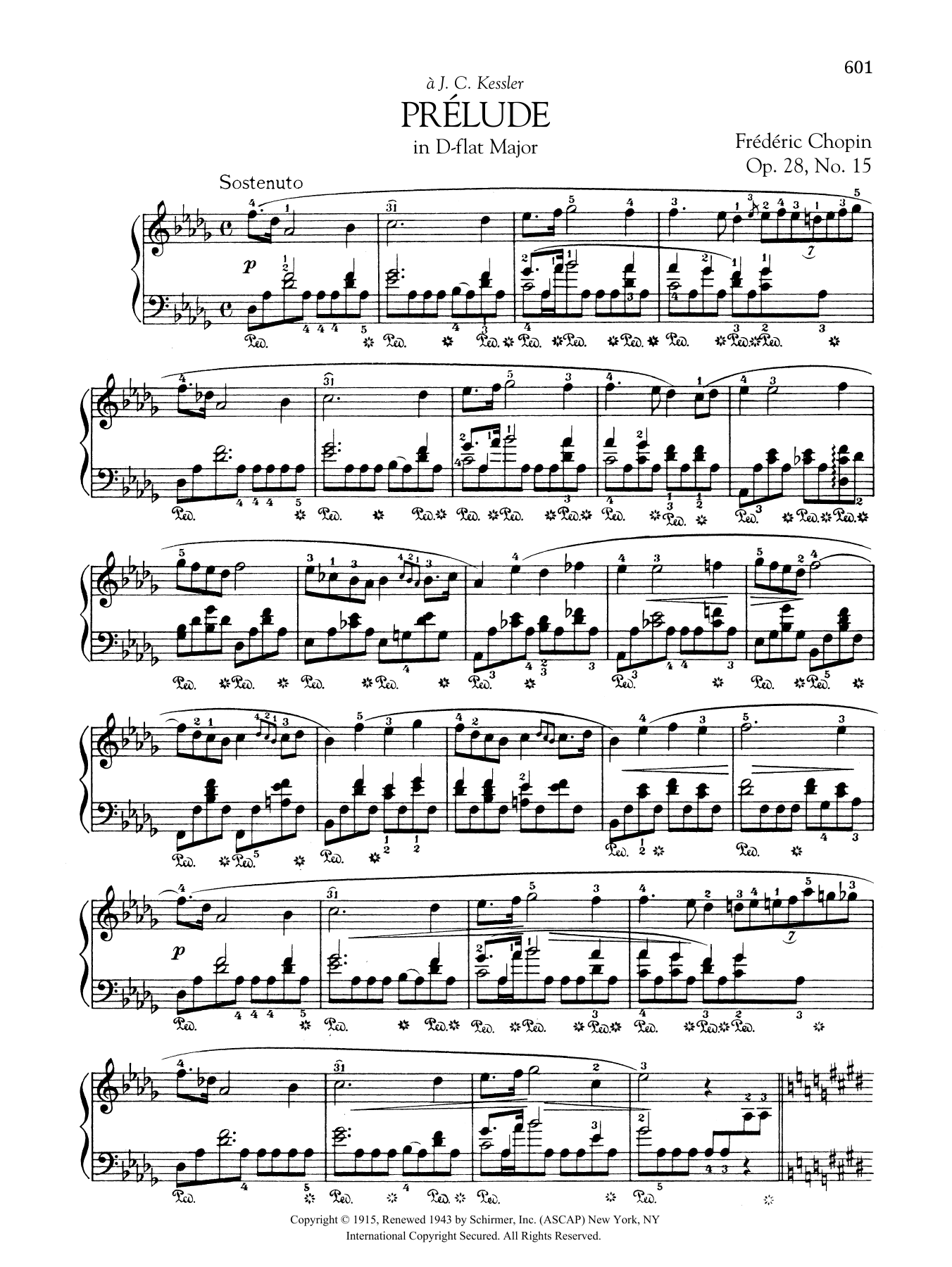 Frederic Chopin Prelude in D-flat Major, Op. 28, No. 15 sheet music notes and chords. Download Printable PDF.