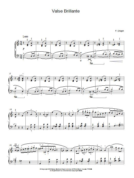 Frederic Chopin Waltz In A Minor, Op. 34, No. 2 (Valse Brillante) sheet music notes and chords arranged for Piano Solo