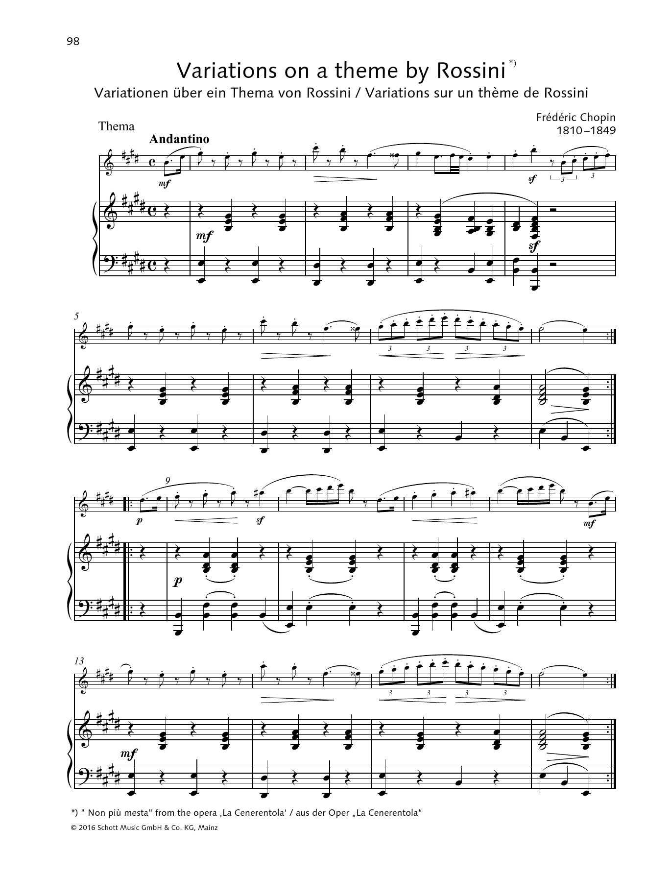 Frédéric Chopin Variations on a theme by Rossini sheet music notes and chords. Download Printable PDF.