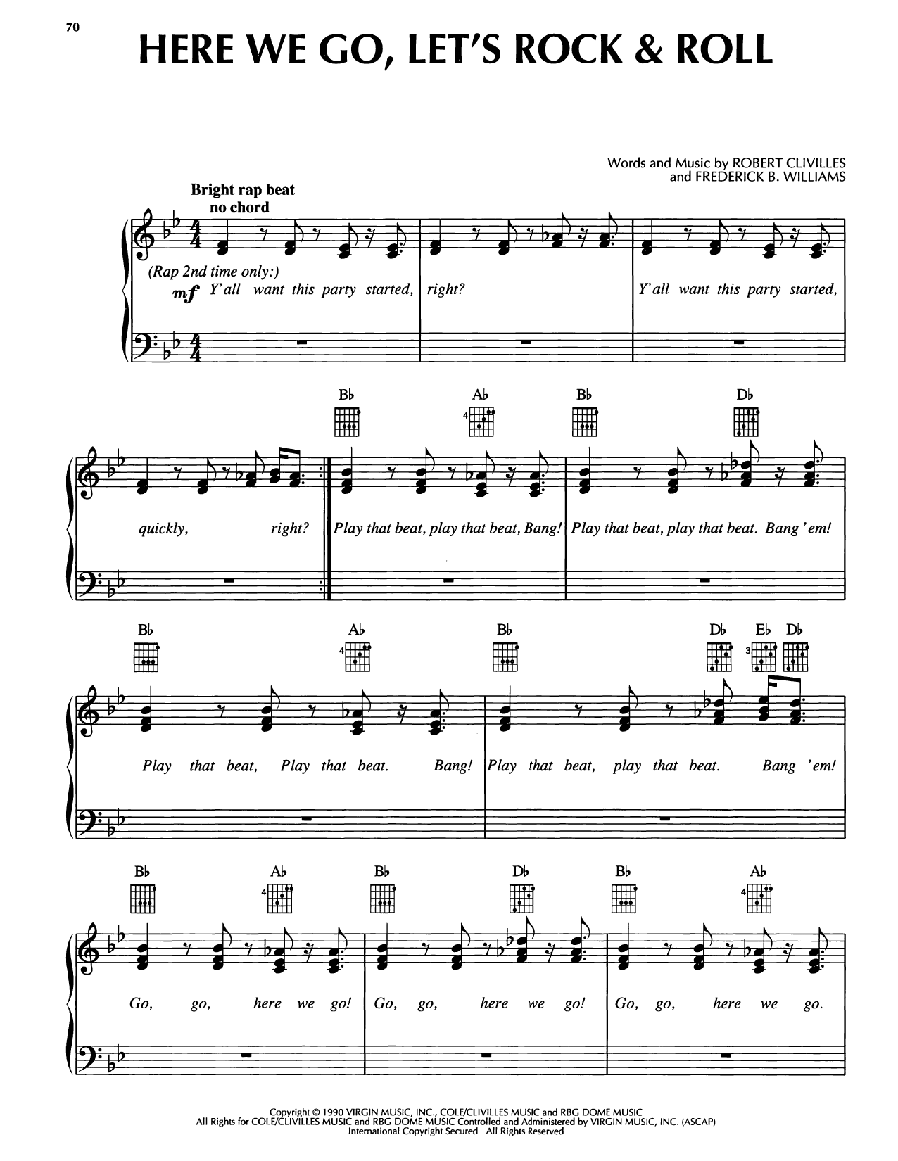 Learn to play Frederick B. Williams Here We Go, Let's Rock & Roll sheet music for Piano, Vocal & Guitar Chords (Right-Hand Melody) in minutes. Price: 7.8900$ Frederick B. Williams Here We Go, Let's Rock & Roll sheet music notes and chords arranged for Piano, Vocal & Guitar Chords (Right-Hand Melody)