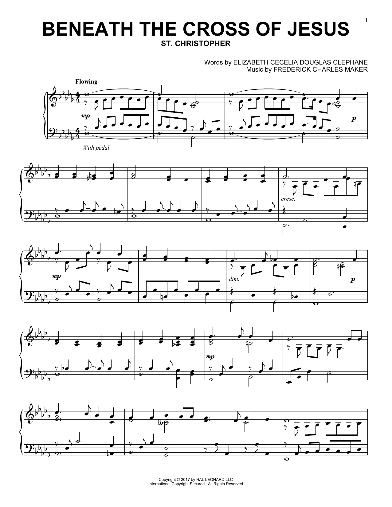 Learn to play Frederick Charles Maker Beneath The Cross Of Jesus sheet music for Piano Solo in minutes. Price: 7.8900$ Frederick Charles Maker Beneath The Cross Of Jesus sheet music notes and chords arranged for Piano Solo