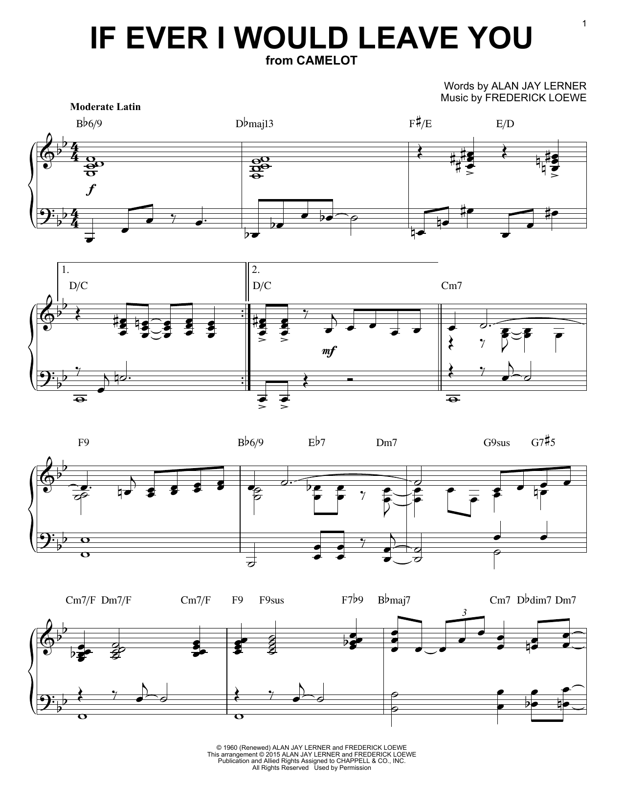 Frederick Loewe If Ever I Would Leave You [Jazz version] (arr. Brent Edstrom) sheet music notes and chords. Download Printable PDF.