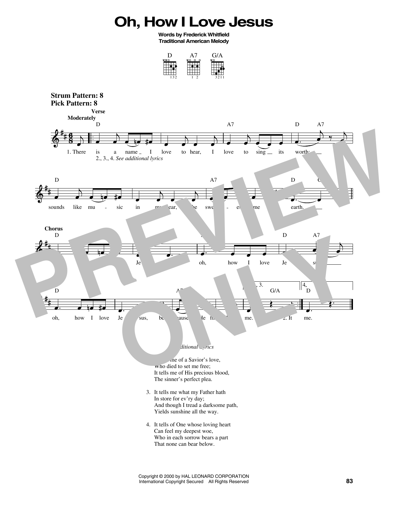 Frederick Whitfield Oh, How I Love Jesus (O How I Love Jesus) sheet music notes and chords. Download Printable PDF.