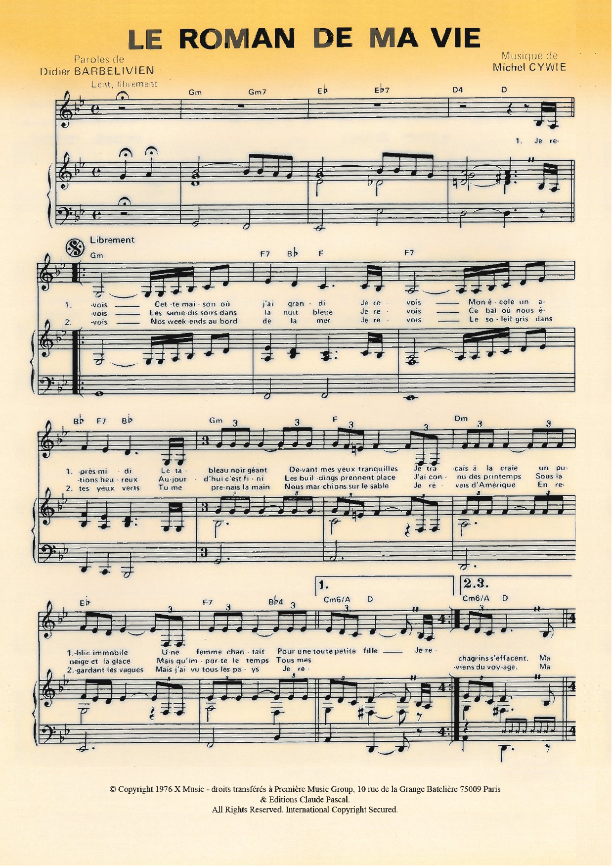 Learn to play Frida Boccara Le Roman De Ma Vie sheet music for Piano & Vocal in minutes. Price: 7.8900$ Frida Boccara Le Roman De Ma Vie sheet music notes and chords arranged for Piano & Vocal