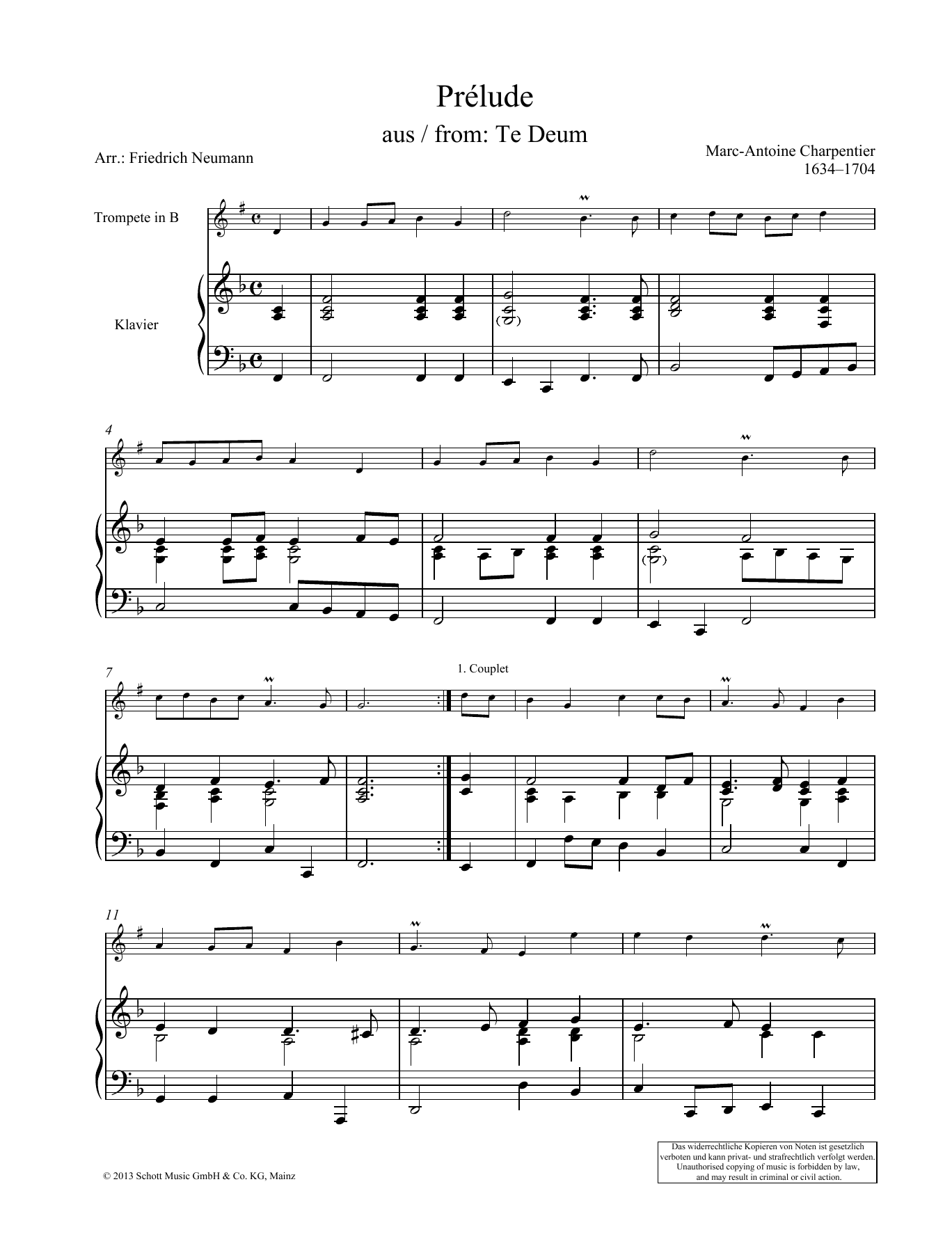 Learn to play Friedrich Neumann Prélude sheet music for Brass Solo in minutes. Price: 4.4900$ Friedrich Neumann Prélude sheet music notes and chords arranged for Brass Solo