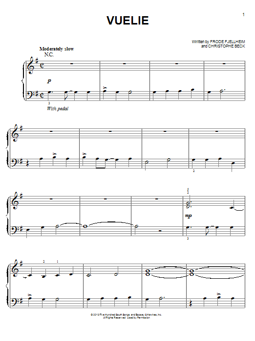 Frode Fjellheim & Christophe Beck Vuelie (from Disney's Frozen) sheet music notes and chords. Download Printable PDF.