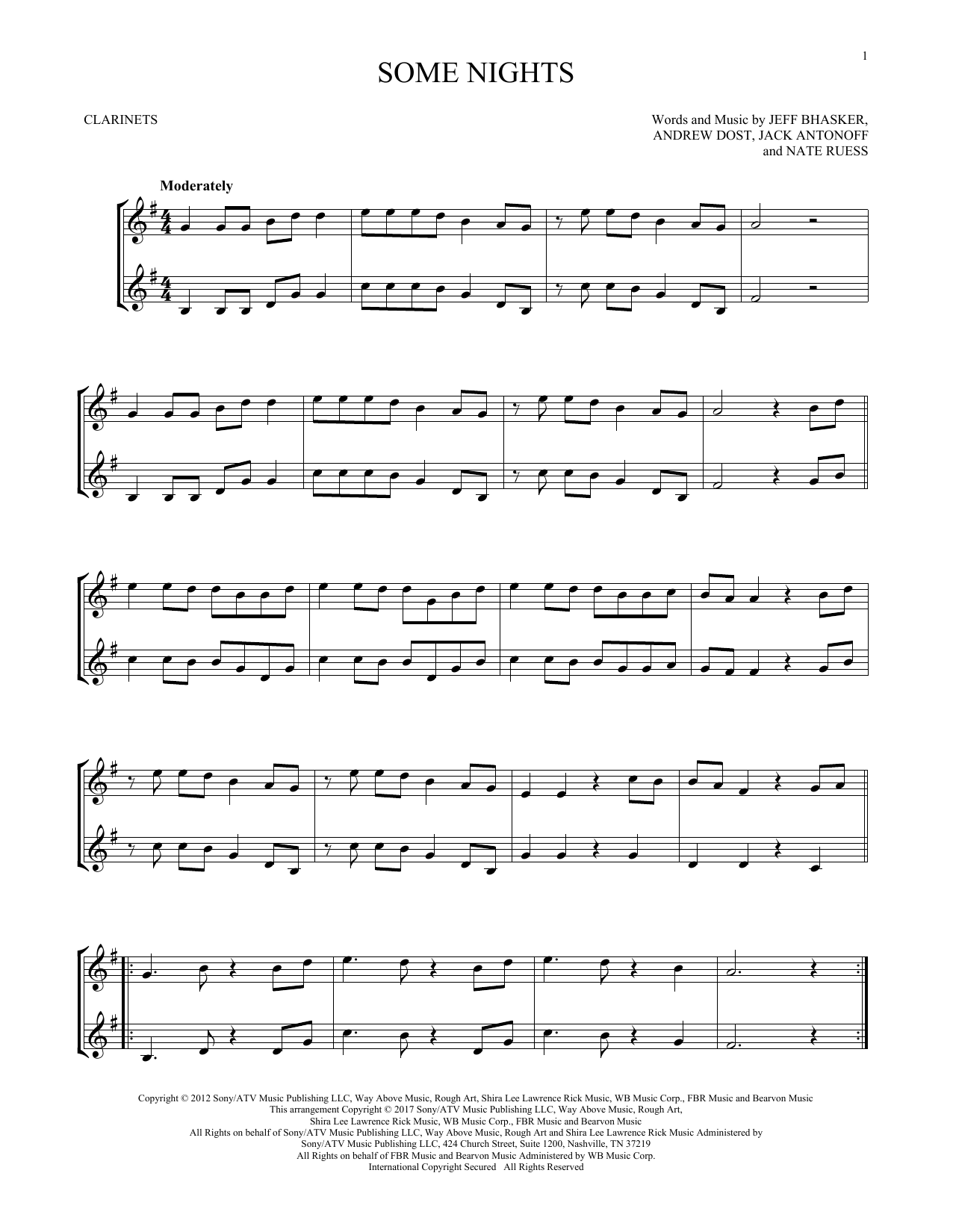 fun. Some Nights sheet music notes and chords. Download Printable PDF.